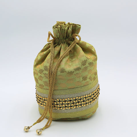 Handmade Potli Bag - Gold Band