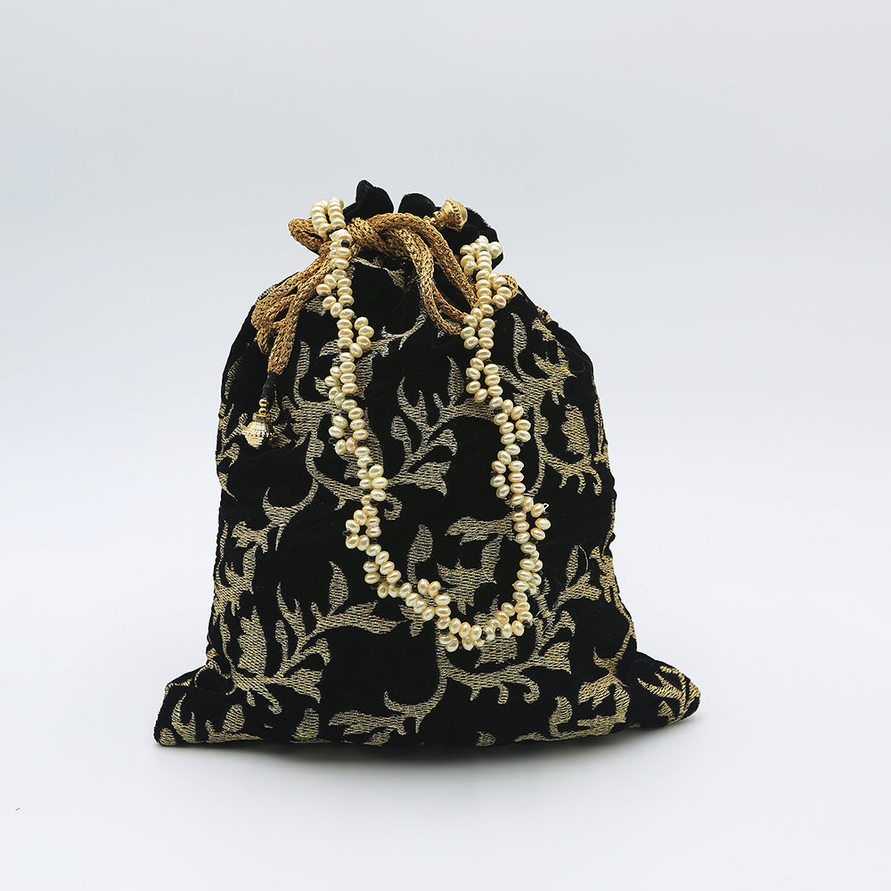 Handmade Potli Bag - Black Beads