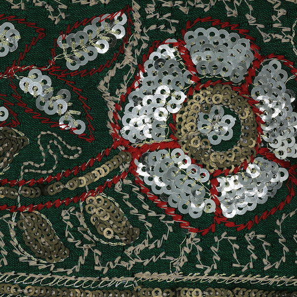 Handmade Potli Bag Green Sequins