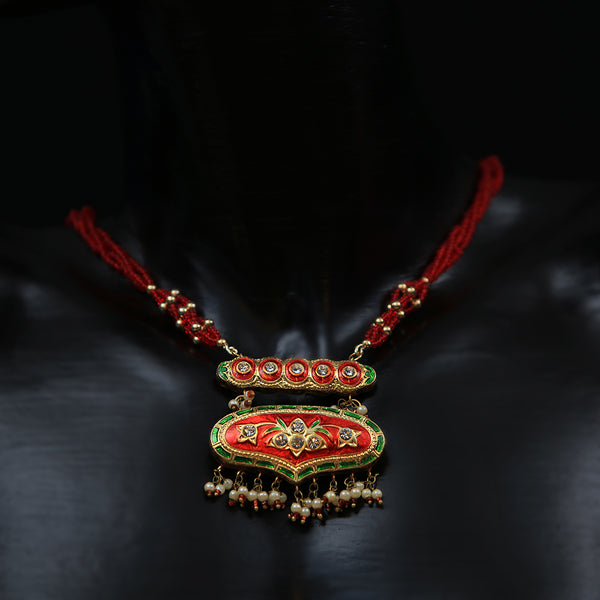 Handmade Traditional 'Lac' Jewellery - Red Amulet