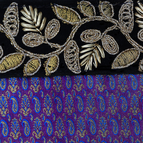 Handmade Potli Bag - Purple Black
