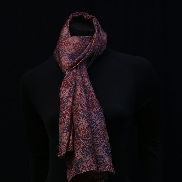 Handwoven Pure Silk Scarf - Squares