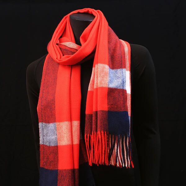 Wool Scarf - Red Square