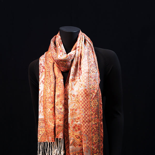 Cashmere Silk Scarf - Rust