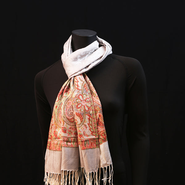 Cashmere Silk Scarf - Pearl Grey