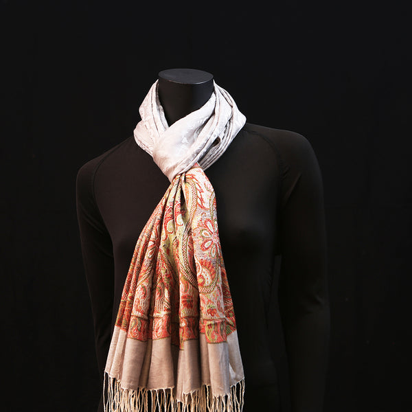 Cashmere Silk Scarf - Pearl Grey