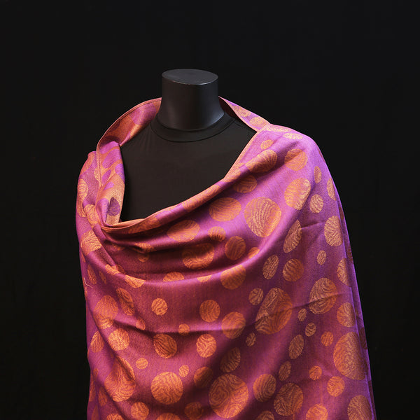 Cashmere Silk Scarf - Purple Gold