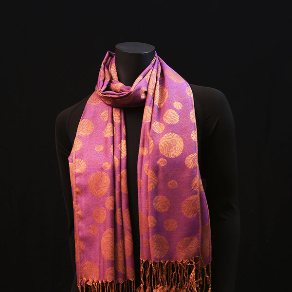 Cashmere Silk Scarf - Purple Gold