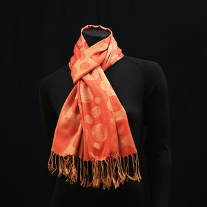 Cashmere Silk Scarf - Orange Glow