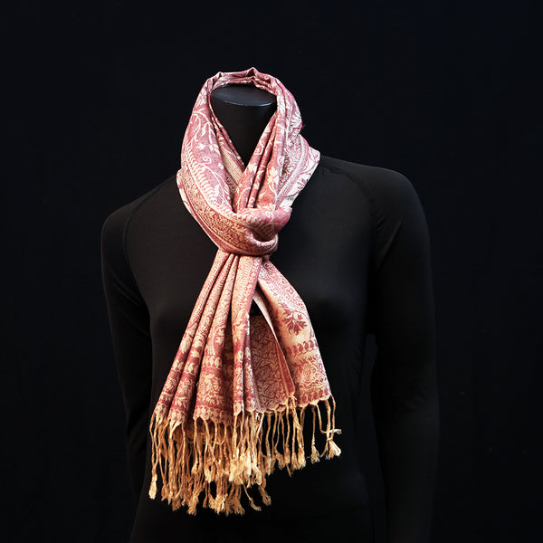 Cashmere Silk Scarf - Pale Paisley