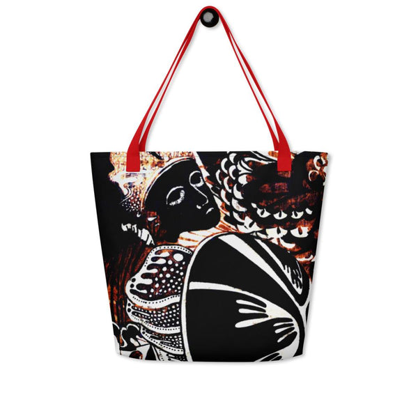 Beach Bag - Vintage Art Black