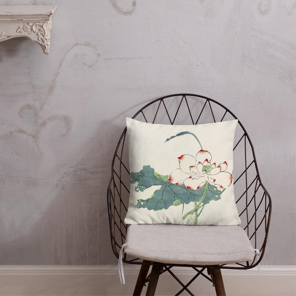 Art Print Decorative Throw Pillow Cushion Oriental Lily  Chair
