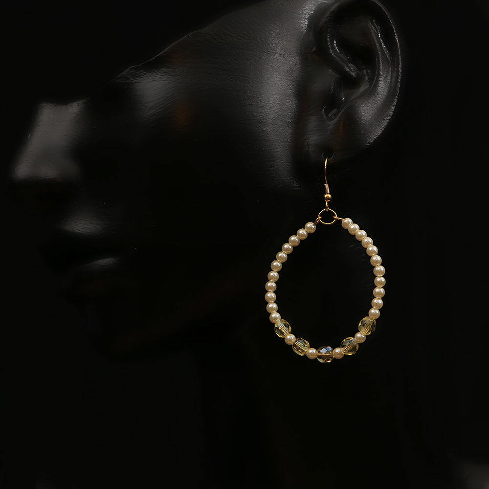 Handmade Crystal & Pearl Hoops