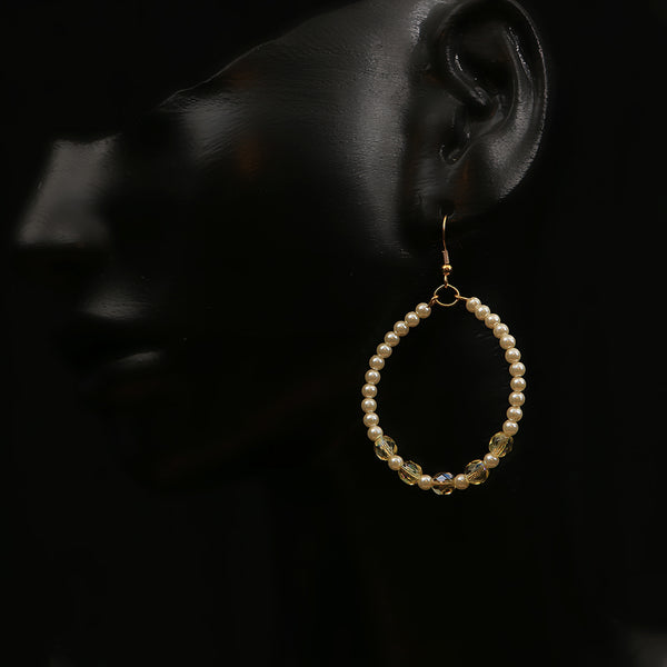 Handmade Crystal & Pearl Hoops