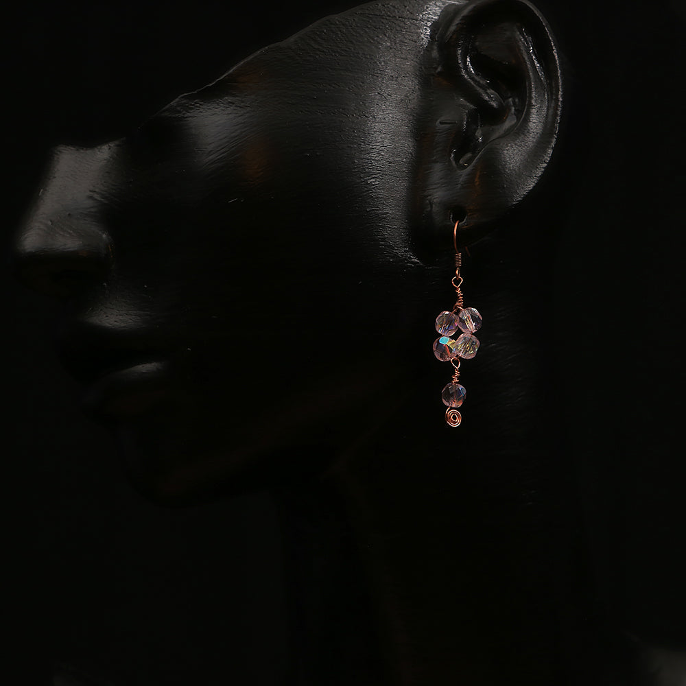 Handmade Crystal Danglers - Copper Crystal
