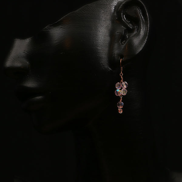 Handmade Crystal Danglers - Copper Crystal