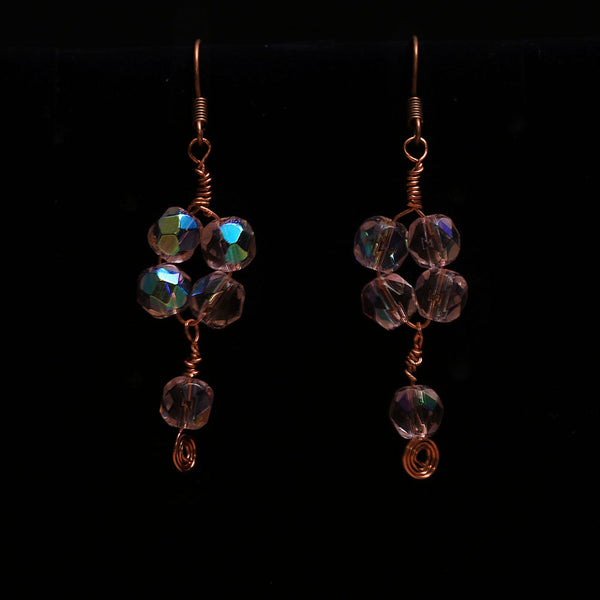 Handmade Crystal Danglers - Copper Crystal