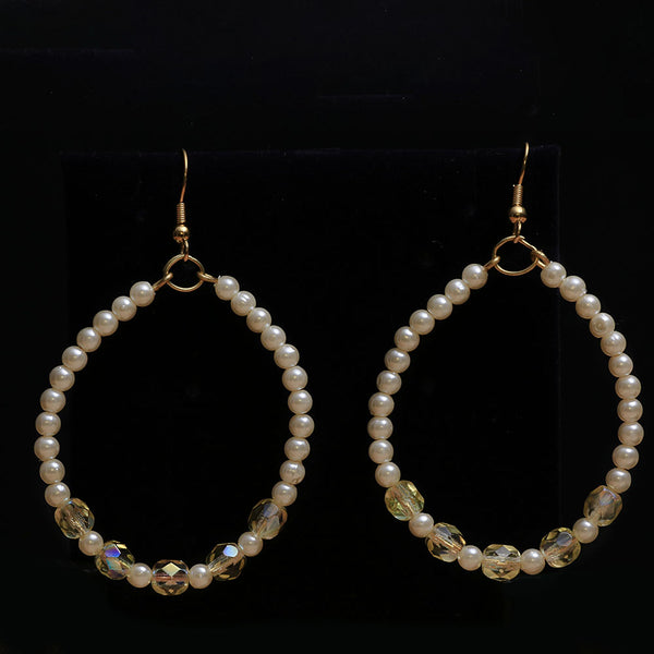 Handmade Crystal & Pearl Hoops