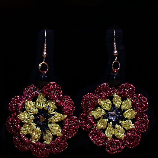 Handmade Crocheted Danglers - Red