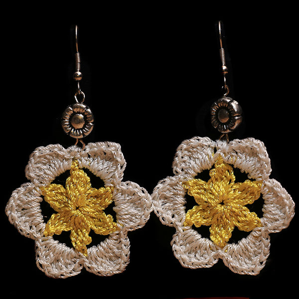 Handmade Crocheted Danglers - Daisy
