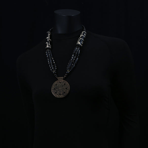 Handmade Metal & Resin Necklace - Copper