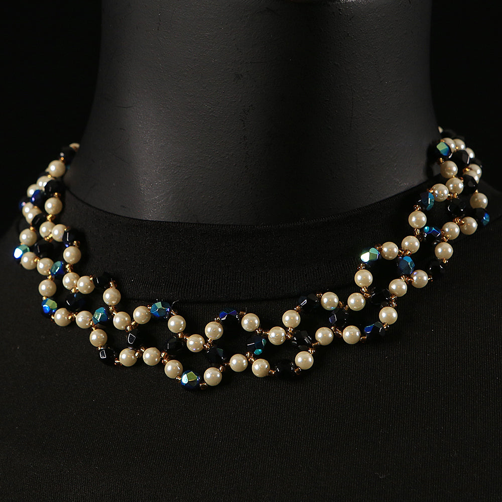 Handmade Crystal and Pearl Necklace
