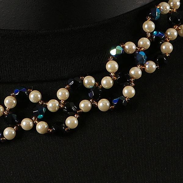 Handmade Crystal and Pearl Necklace