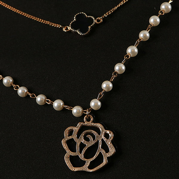 Handmade Pearl and Rose Pendant Necklace
