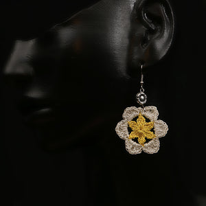 Handmade Crocheted Danglers - Daisy