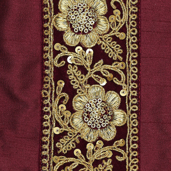 Handmade Potli Bag - Burgundy Lace