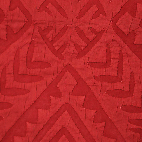 Handmade Rilli Applique Satin  Decorative Throw Pillow & Cushion Cover 18 x 18 inches Red Rilli