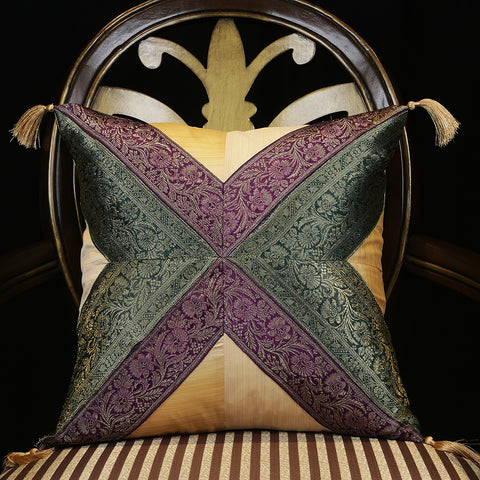 Handmade embroidered decorative throw pillow cushion & covers for home. In silk, cotton, polyester & canvas. Bring your home interior decoration ideas to life.