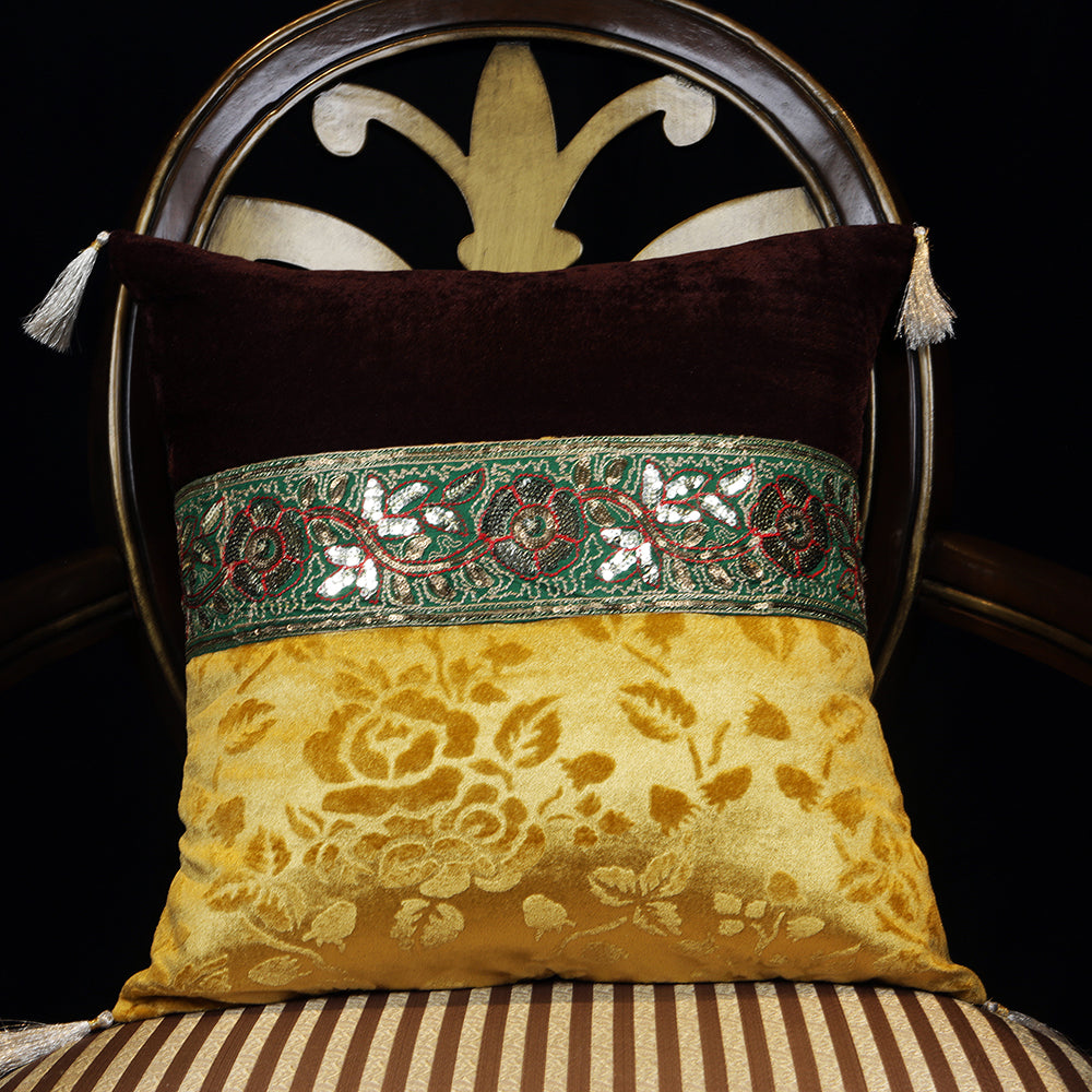 Handmade embroidered decorative throw pillow cushion & covers for home. In silk, cotton, polyester & canvas. Bring your home interior decoration ideas to life.