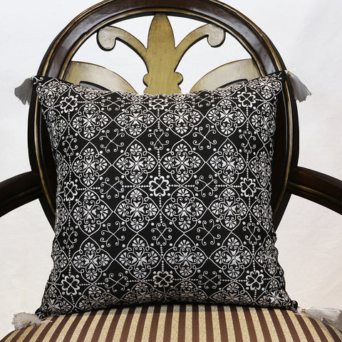 Handmade Decorative Throw Pillow Cushion & Covers -White Pattern