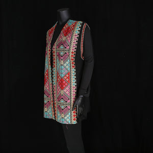 Embroidered Sleeveless Jacket - Black