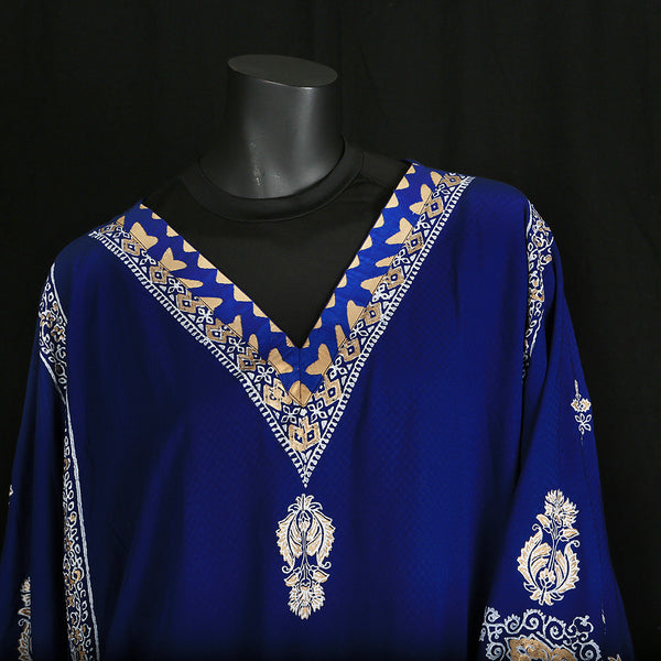 Block printed by hand Loose Fitting Top - Royal Blue