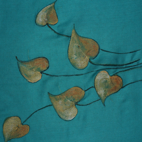 Hand painted Scarf - Turquoise Peepal