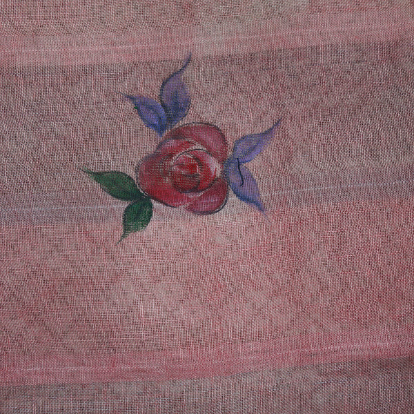Hand painted Scarf - Pink Rose