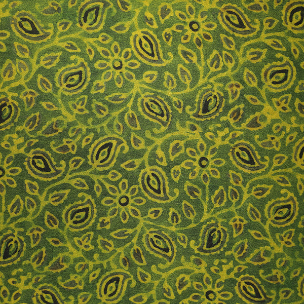 Hand printed Silk Scarf - Emerald green