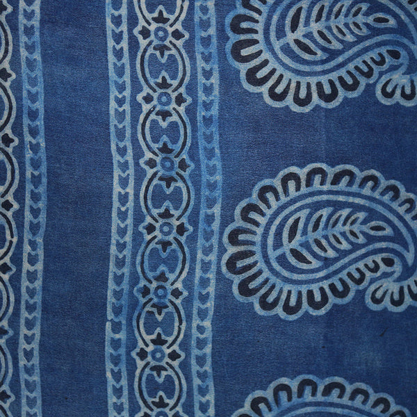 Hand printed Silk Scarf - True Blue