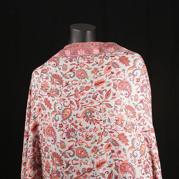 Handmade Pashmina Ladies Shawl / Scarf - Cream Pink