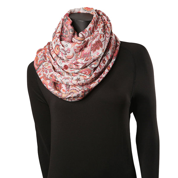 Handmade Pashmina Ladies Shawl / Scarf - Cream Pink