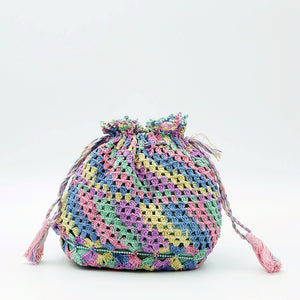Handmade Crochet Potli Pouch - Rainbow
