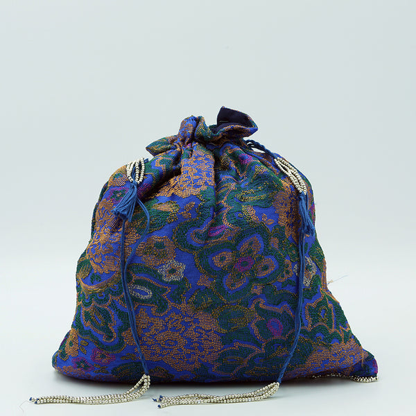 Handmade Potli Bag - Purple Jacquard