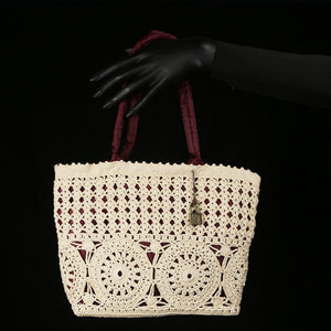 Handmade Crocheted Purse / Handbag - Eggshell Crochet