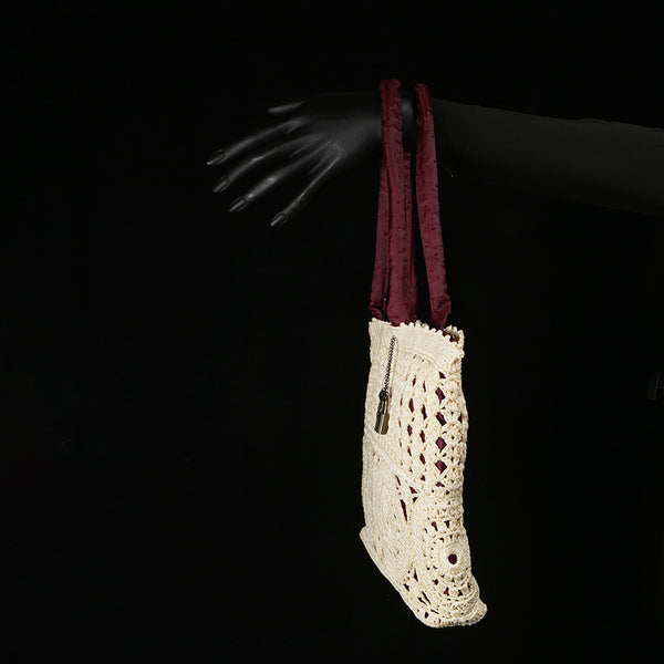 Handmade Crocheted Purse / Handbag - Eggshell Crochet