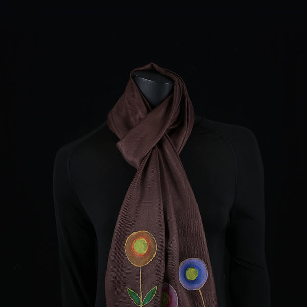 Hand painted Scarf - Garden