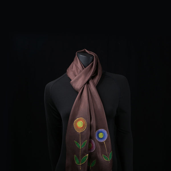 Hand painted Scarf - Garden