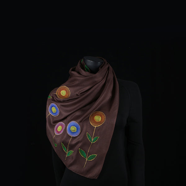 Hand painted Scarf - Garden