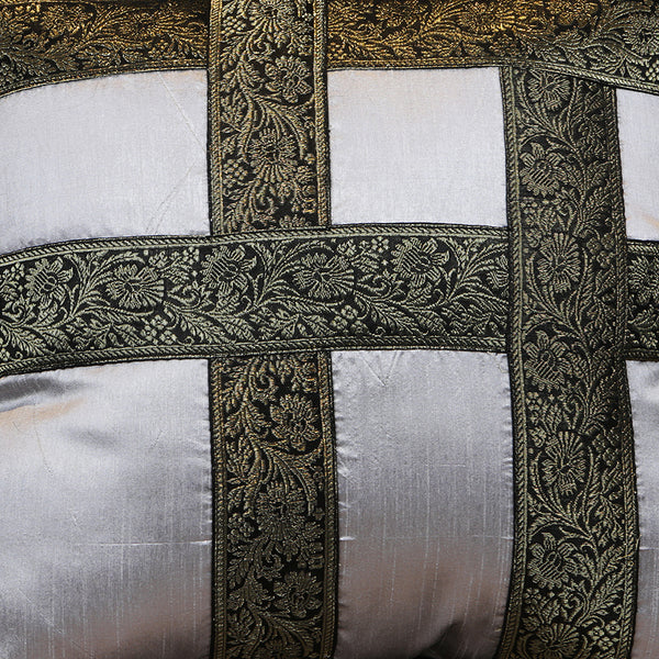 Handmade Decorative Throw Pillow Cushion & Cover Zari Stripes